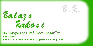 balazs rakosi business card